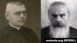 Андрэй Цікота – генэрал Ордэну марыянаў. Рым, 1934 г. (зьлева), Вязень савецкага Гулагу. 1949–1951 гг.