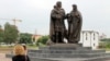 Belarus - The monument to Alexander Nevsky, his wife Alexandra and son Vasili in Vitsebsk. Vitsebsk, 2016